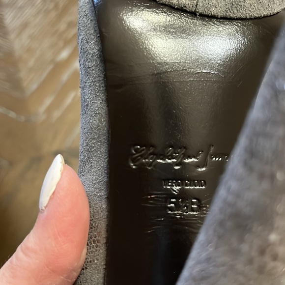 Elizabeth and James Mason pewter silver platform heels - Picture 15 of 17